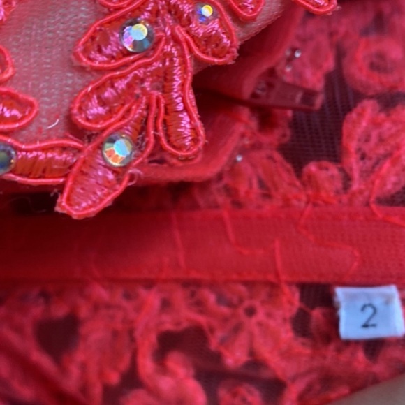 🪸La Femme Two Piece Beaded Pink Grapefruit Coral 2 Piece Prom Formal Dress - Picture 11 of 13